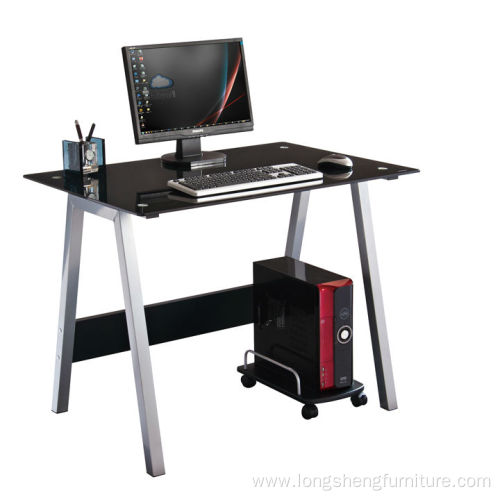 Black desktop computer table for office